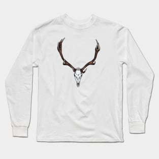 Skull and antlers of an elk Long Sleeve T-Shirt